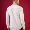 White Viscose Button Front Mens Shirt