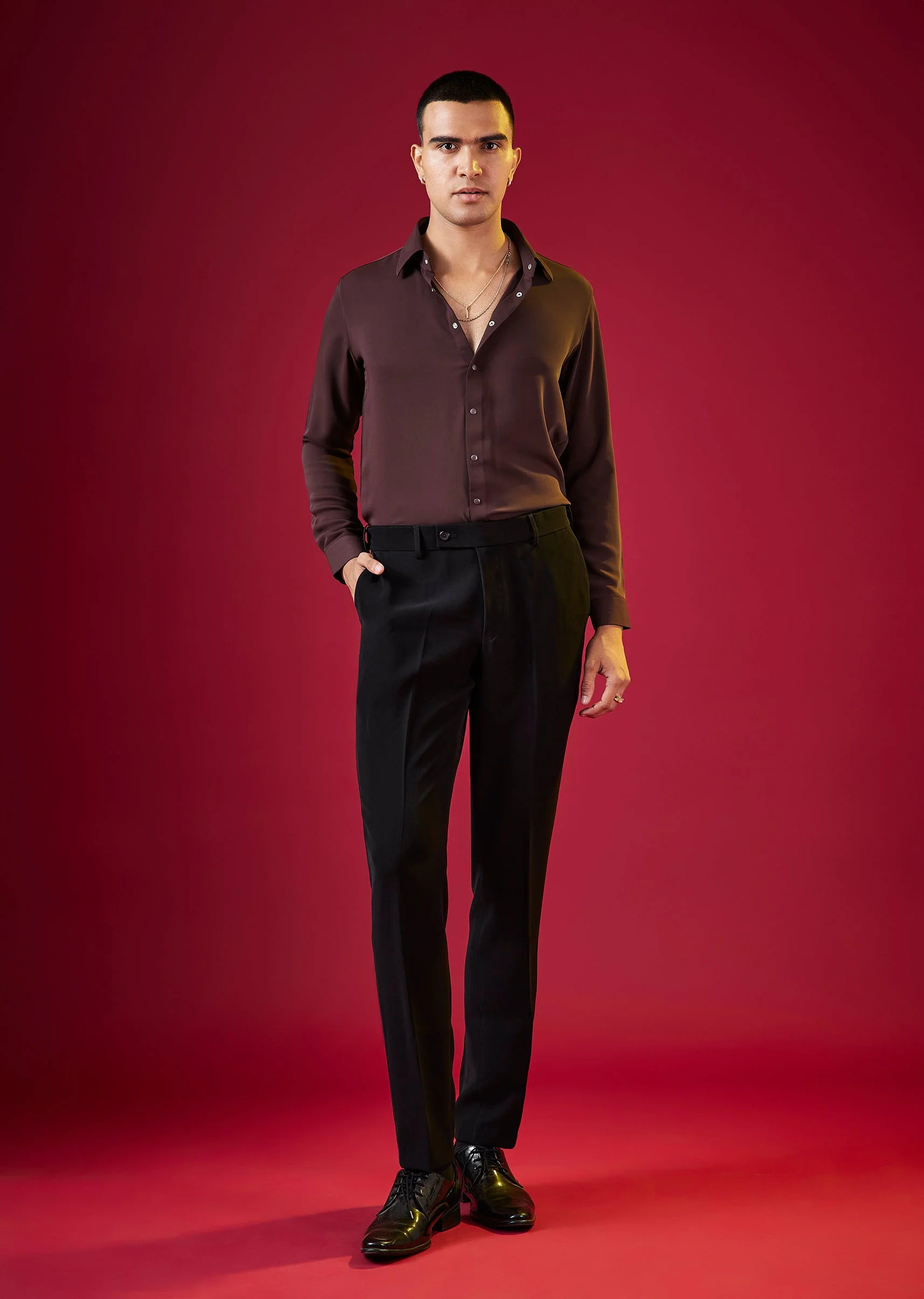 8209-wine-viscose-button-front-mens-shirt-1.webp Wine Viscose Button Front Mens Shirt