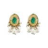 Gold Plated Green Kundan Polki Choker Necklace Set With Earrings