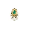 Gold Plated Green Kundan Polki Choker Necklace Set With Earrings
