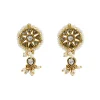 Gold Plated White Kundan Polki Choker Necklace With Earrings Set