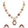 Gold Toned Polki Necklace Set With Matching Studs