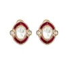 Gold Toned Polki Necklace Set With Matching Studs