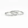 Silver Plated Dual Row Bracelet With Round Cut Stones