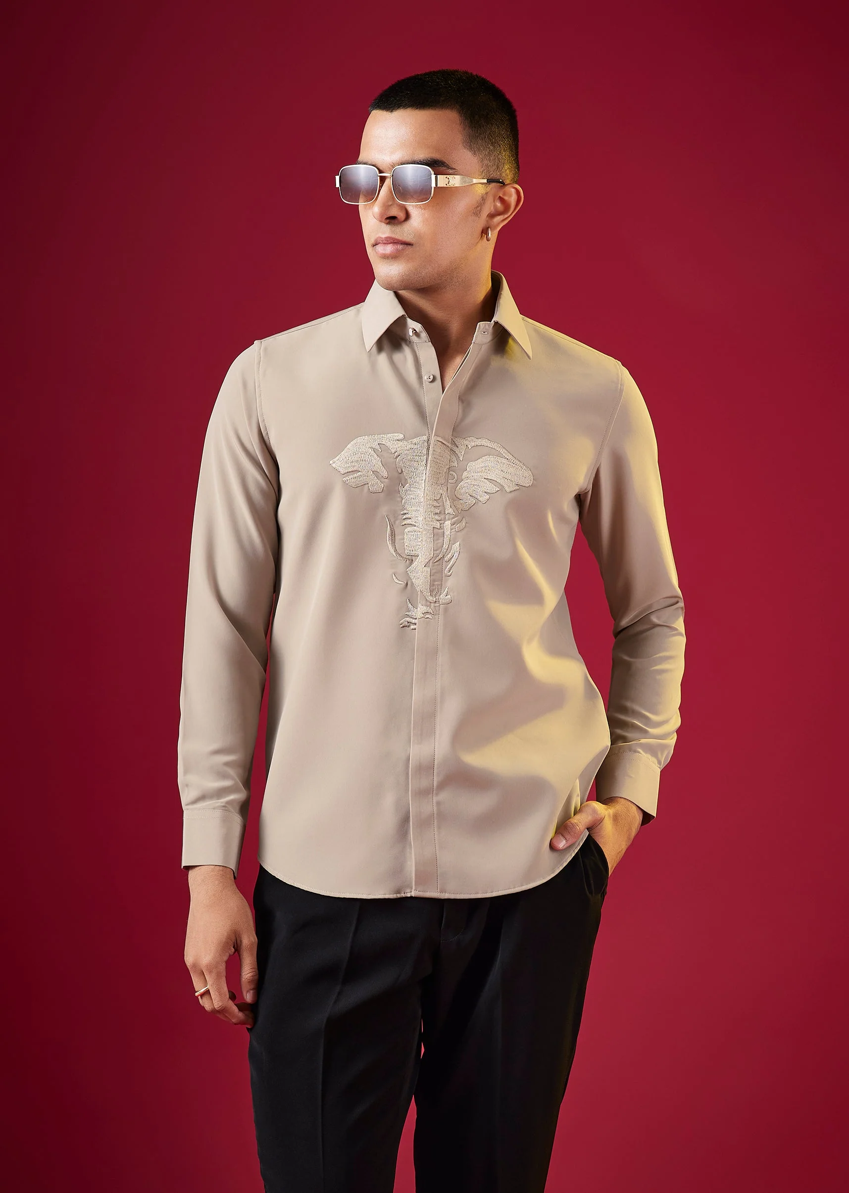 8263-brown-thread-embroidered-mandarin-collar-mens-shirt-1.webp Brown Thread Embroidered Mandarin Collar Mens Shirt