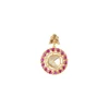 Gold Plated Pink Synthetic Stone Necklace Set With Earrings