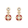 Gold Plated Red Gemstones Kundan Necklace And Earring Set