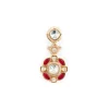 Gold Plated Red Gemstones Kundan Necklace And Earring Set