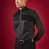 Grey Patchwork Embellished Mens Shirt