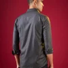Grey Thread And Resham Embroidered Mens Shirt