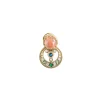 Gold Plated Statement Earrings With Multicolor Stones