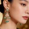 Emerald Drop Statement Earrings