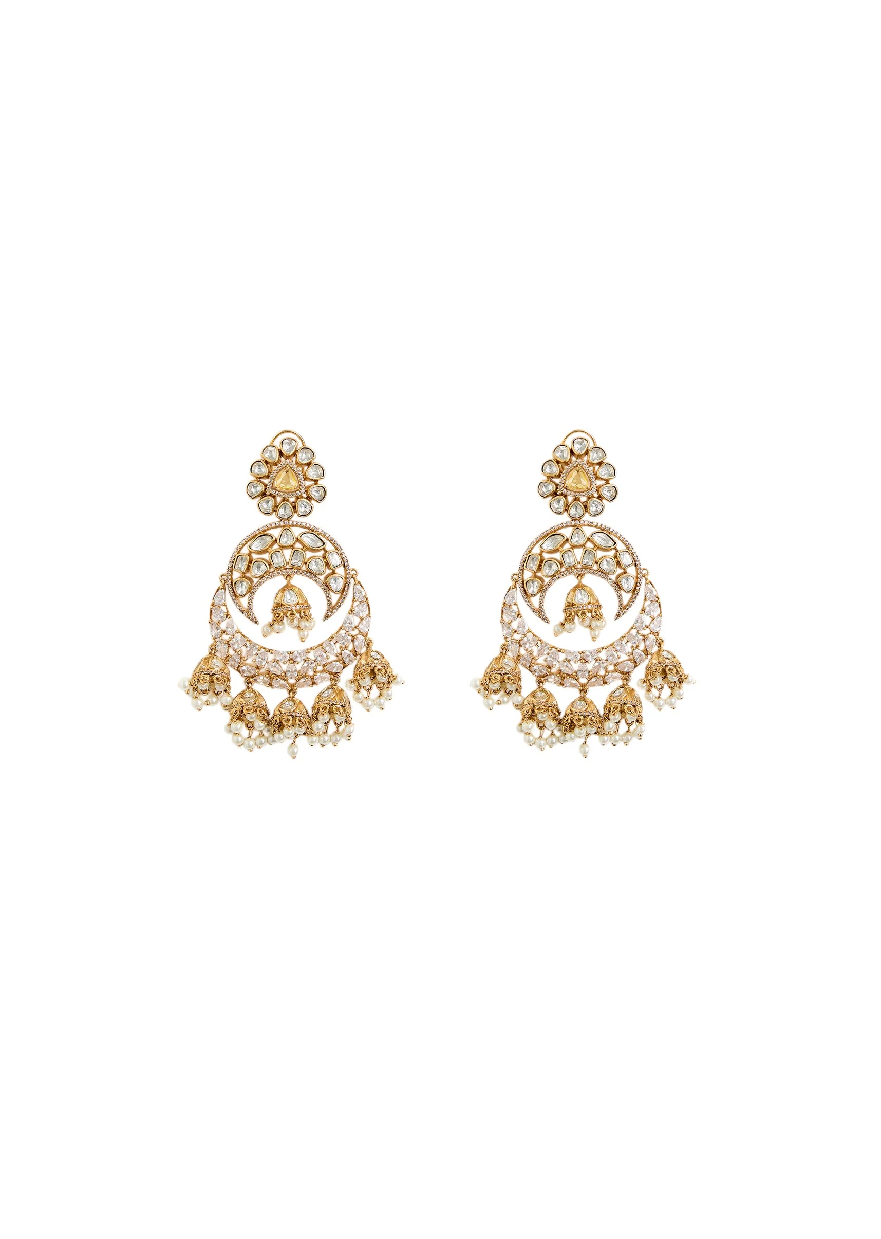 Antique Gold-Plated Statement Jhumka Earrings
