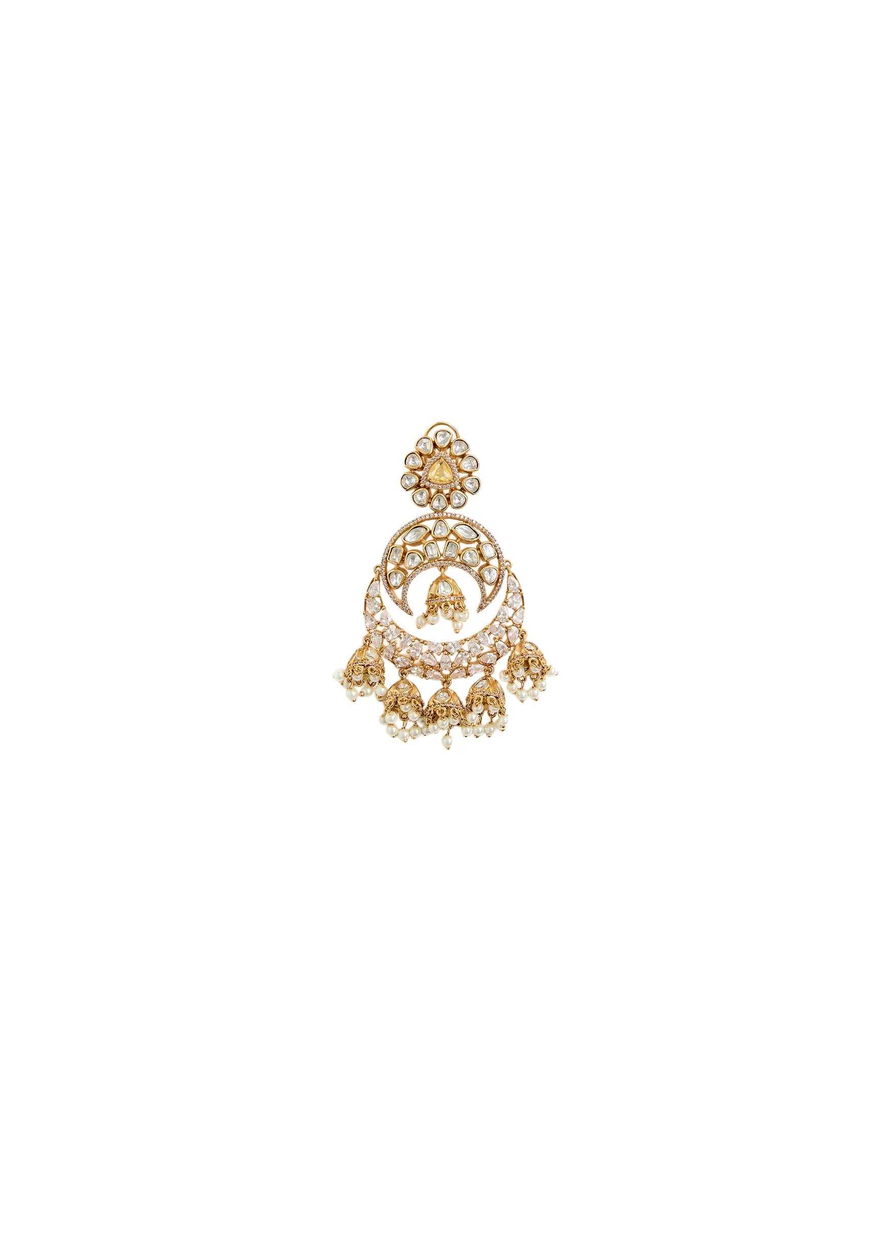 Antique Gold-Plated Statement Jhumka Earrings