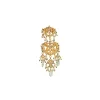Gold Plated Chandelier Green Earrings