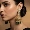 Emerald Green Drop Statement Earrings