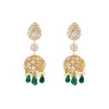 Emerald Green Drop Statement Earrings