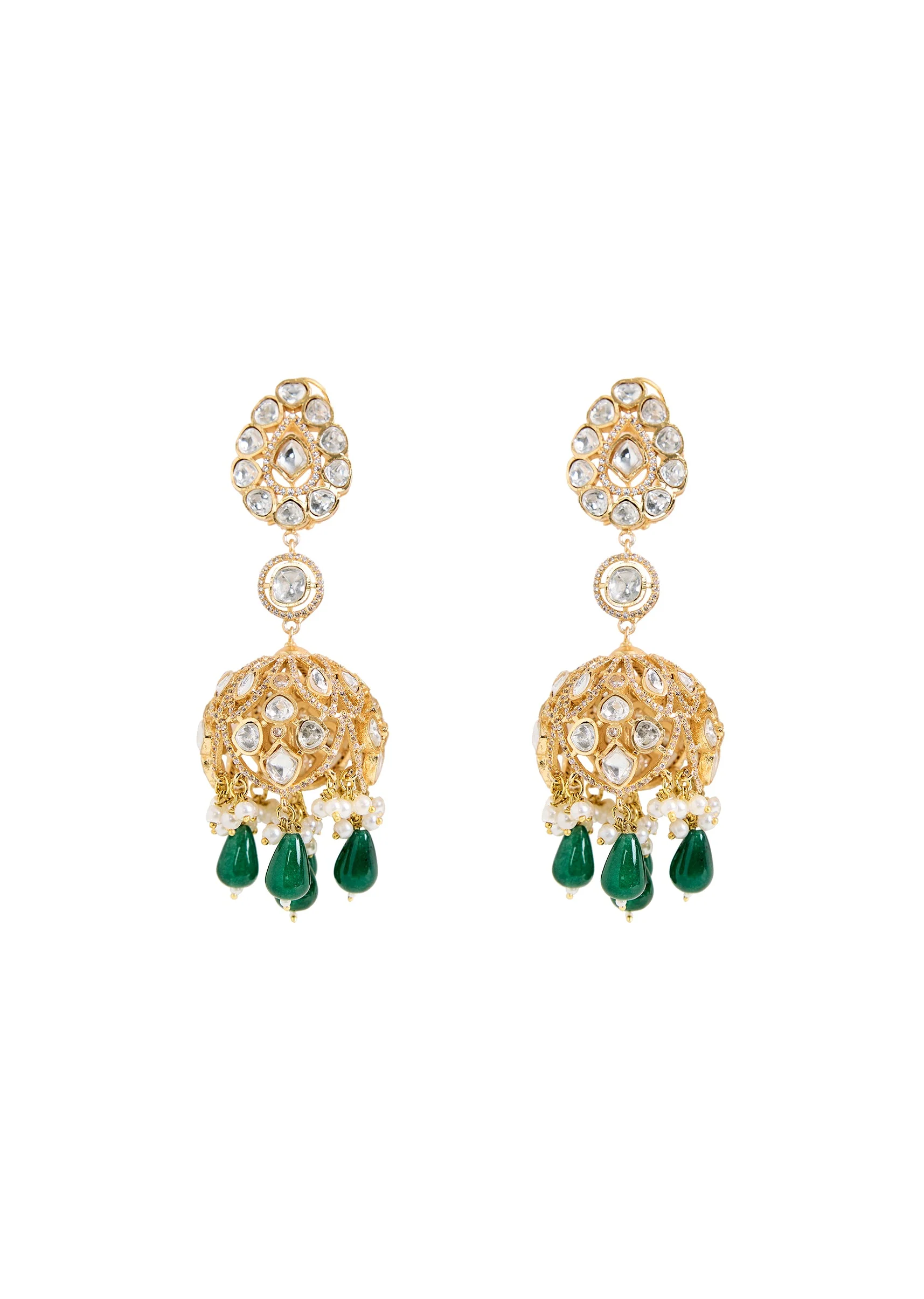 Emerald Green Drop Statement Earrings