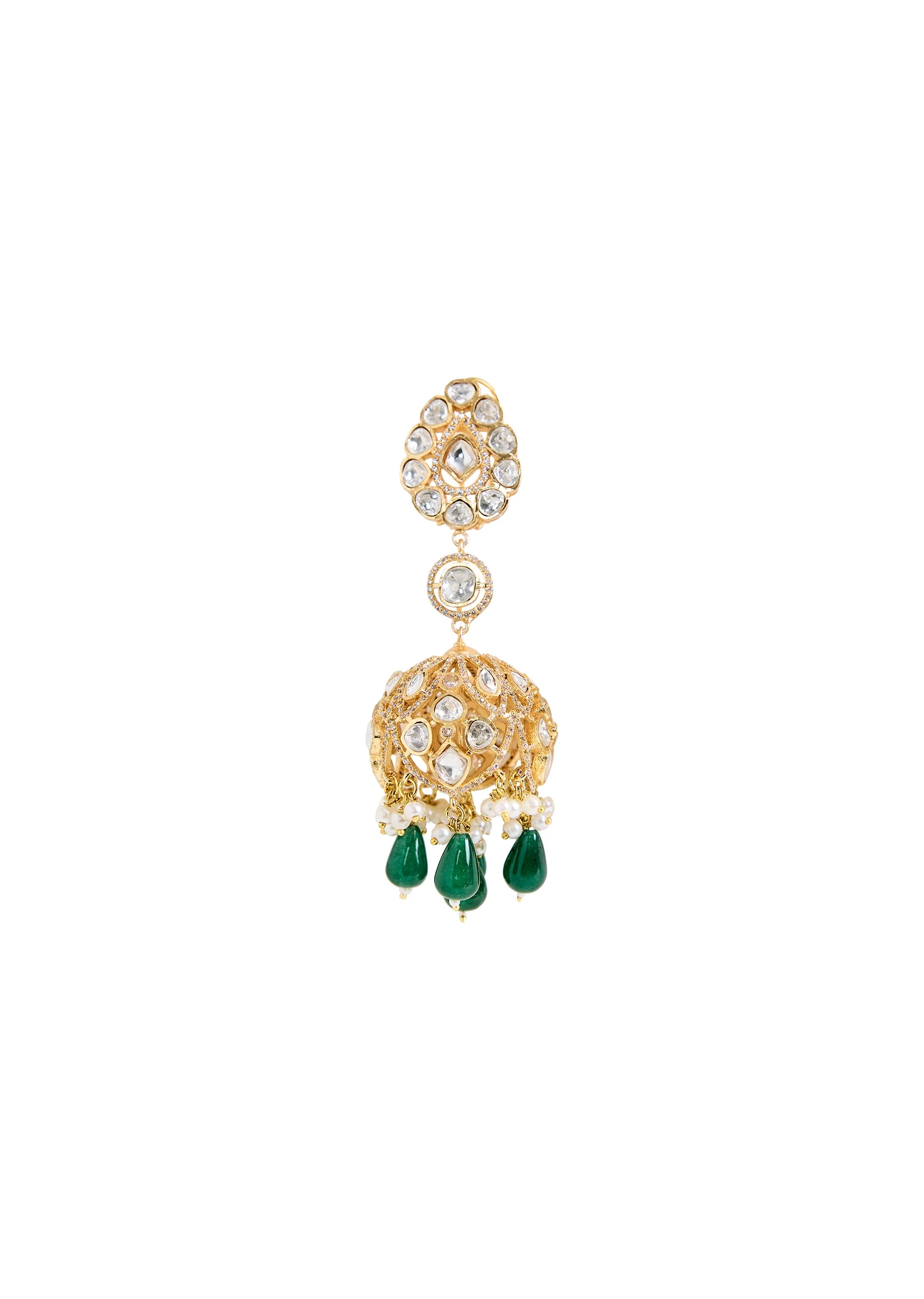 Emerald Green Drop Statement Earrings