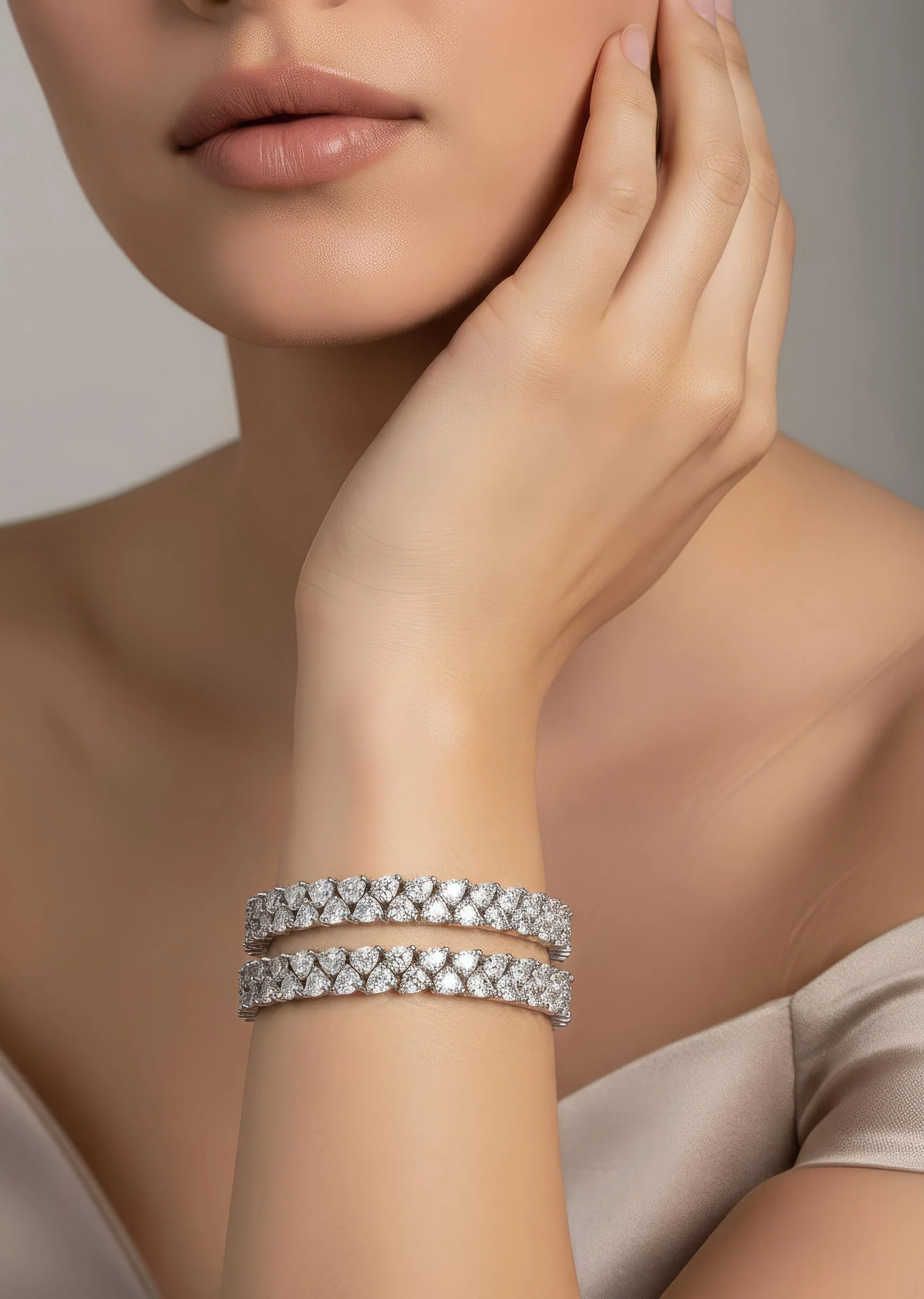 Silver Plated Zircon Diamond Bracelet