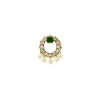 Gold Plated Green Kundan Polki Drop Earrings