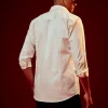 Cream Bead Embroidered Mandarin Collar Shirt