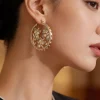 Gold Plated Kundan Drop Earrings