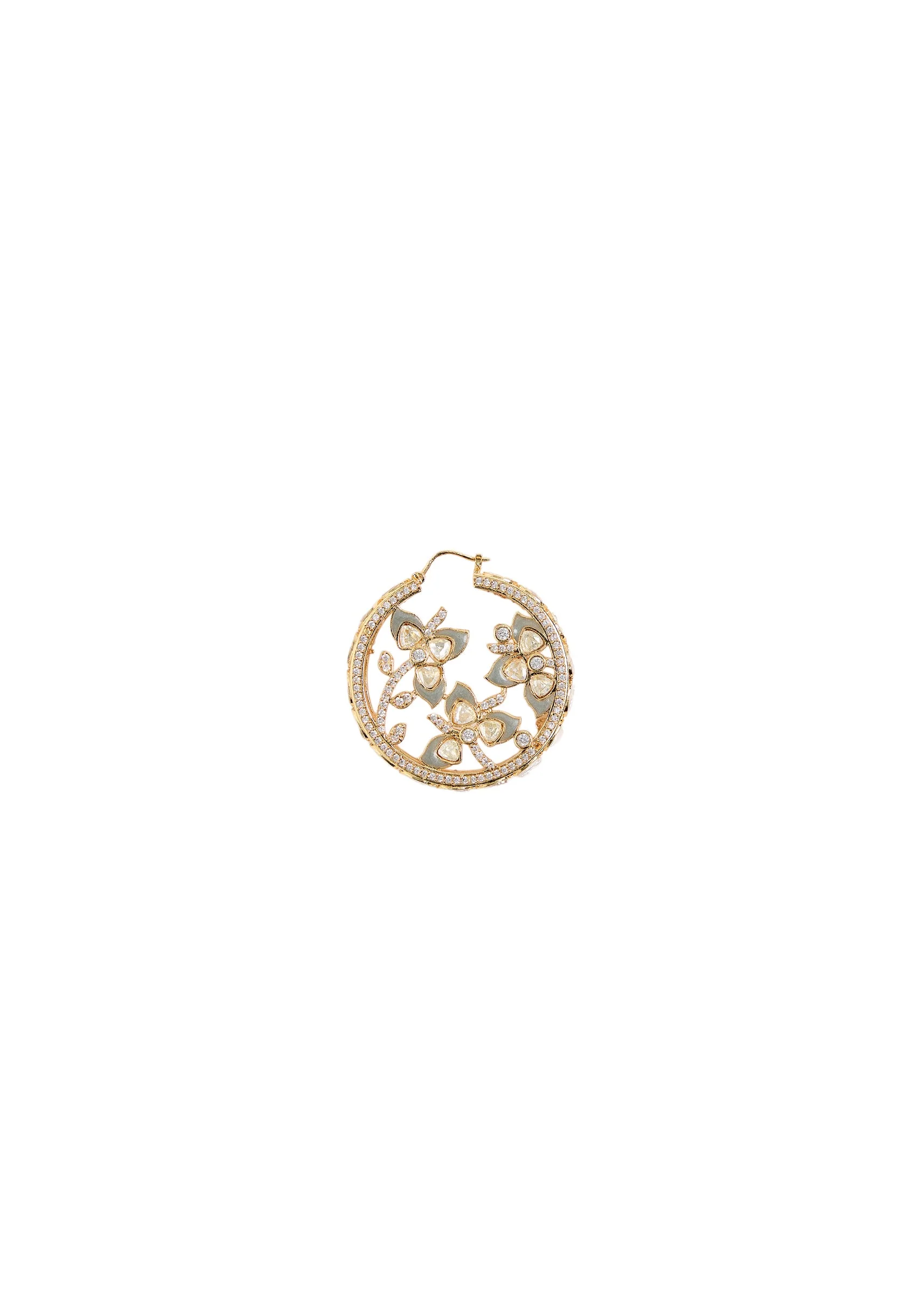 Gold Plated Kundan Drop Earrings