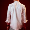 White Patch Work Embellished Party Shirt