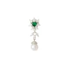 Emerald Green Silver Plated Zircon Necklace Set With Earrings