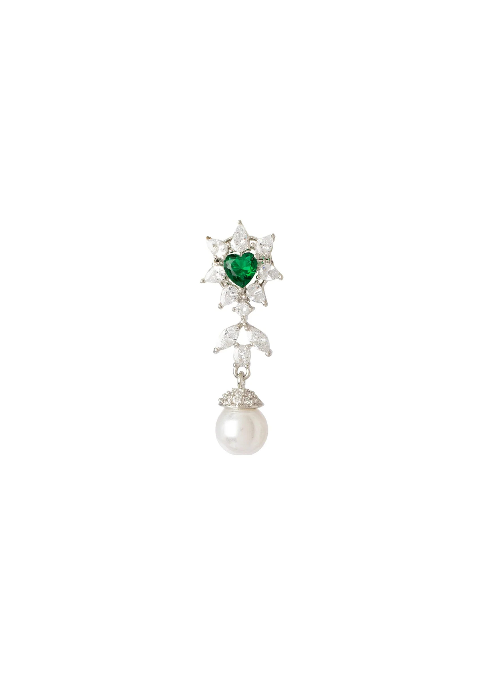 Emerald Green Silver Plated Zircon Necklace Set With Earrings