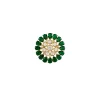 Gold Plated Green Kundan Polki Stud Earrings