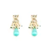 Gold Tone Multicolor Stone Choker Necklace And Earring Set