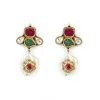 Gold Plated Multicolored Kundan Polki Choker Necklace Set With Earrings