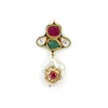 Gold Plated Multicolored Kundan Polki Choker Necklace Set With Earrings