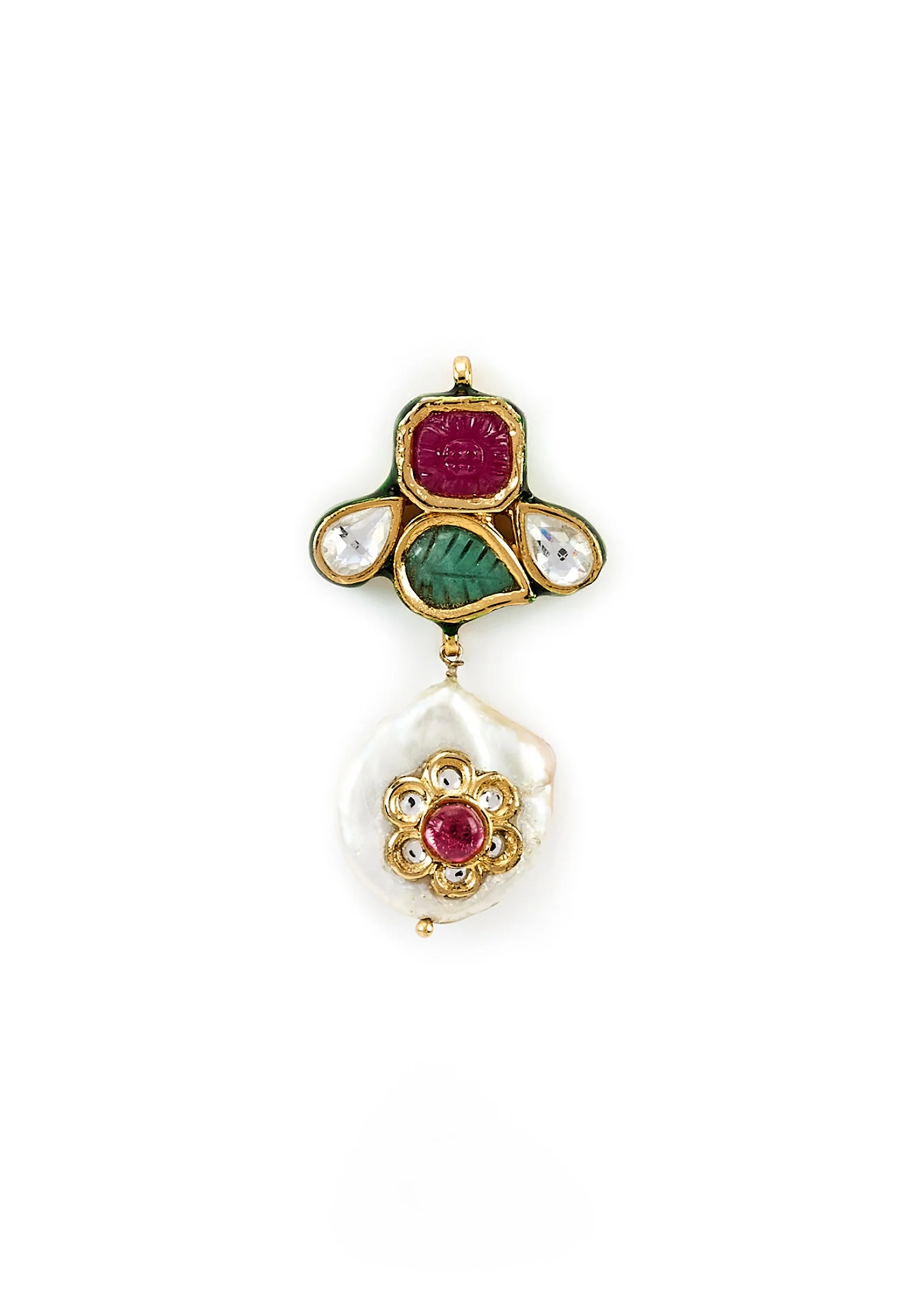 Gold Plated Multicolored Kundan Polki Choker Necklace Set With Earrings
