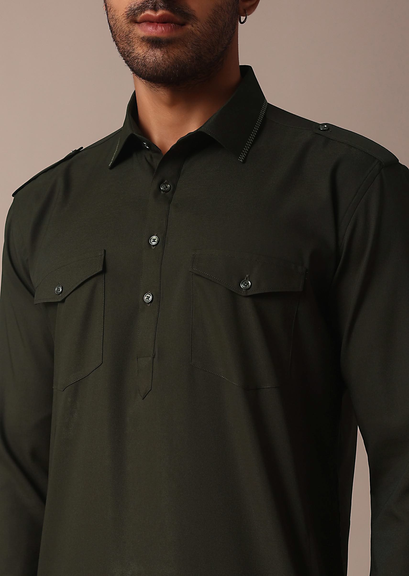 8416-classic-green-pathani-kurta-set-for-eid-1.jpg Classic Green Pathani Kurta Set For Eid
