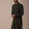 Classic Green Pathani Kurta Set For Eid