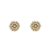 Gold Plated White Kundan Polki Studs Earrings