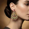8435-gold-finish-chandbali-earrings-with-multi-color-simulated-stones-in-red-blue-and-green-1.webp Gold Finish Chandbali Earrings With Multi Color Simulated Stones In Red Blue and Green