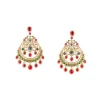 8435-gold-finish-chandbali-earrings-with-multi-color-simulated-stones-in-red-blue-and-green-2.webp Gold Finish Chandbali Earrings With Multi Color Simulated Stones In Red Blue and Green