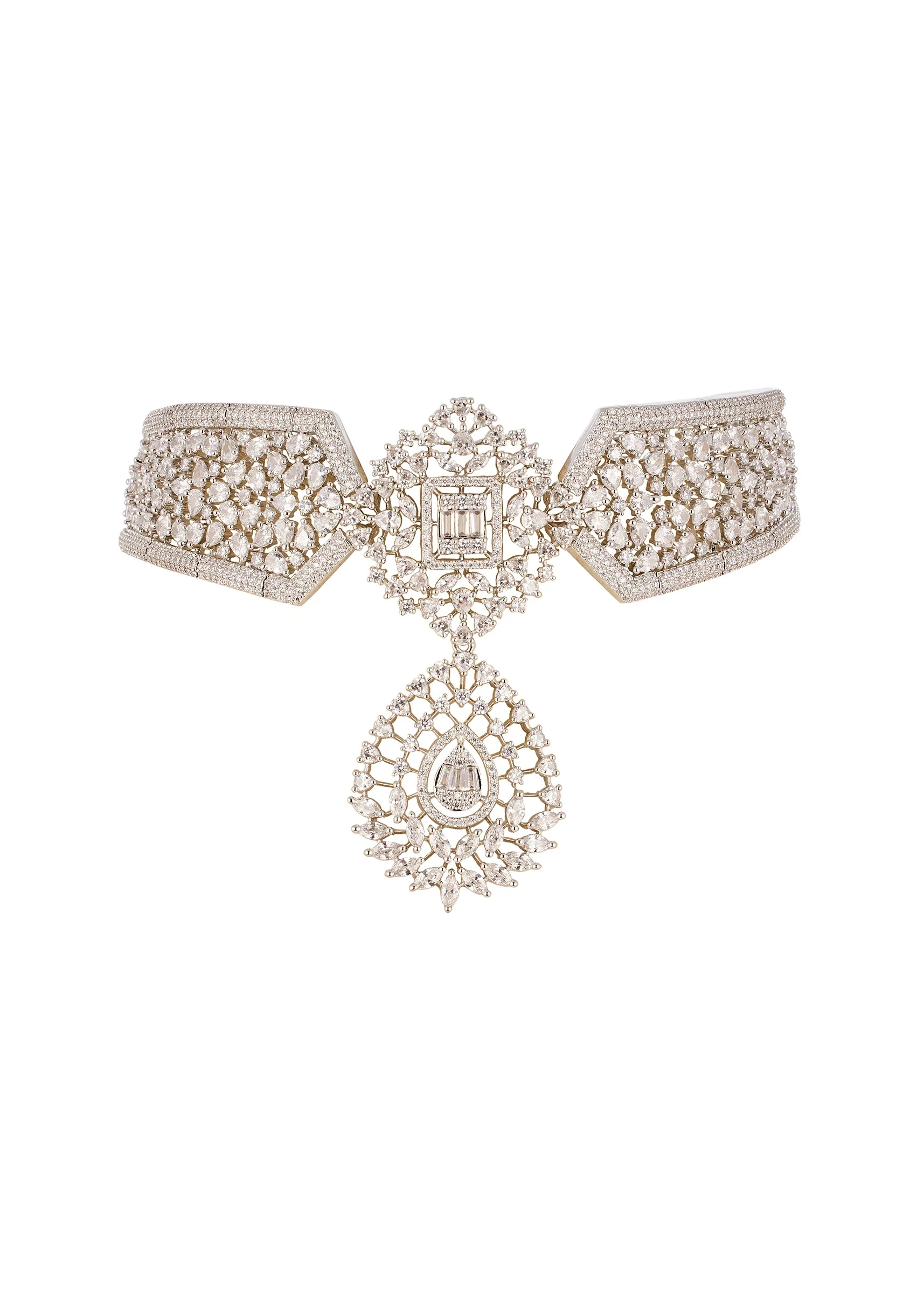 8446-white-anti-tarnish-rhodium-plated-long-pendant-necklace-set-in-brass-with-cz-diamonds-2.webp White Anti Tarnish Rhodium Plated Long Pendant Necklace Set In Brass with CZ Diamonds