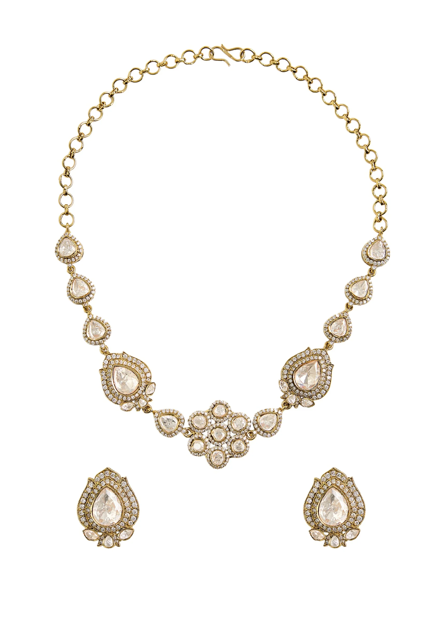 Floral Kundan Choker Necklace Set