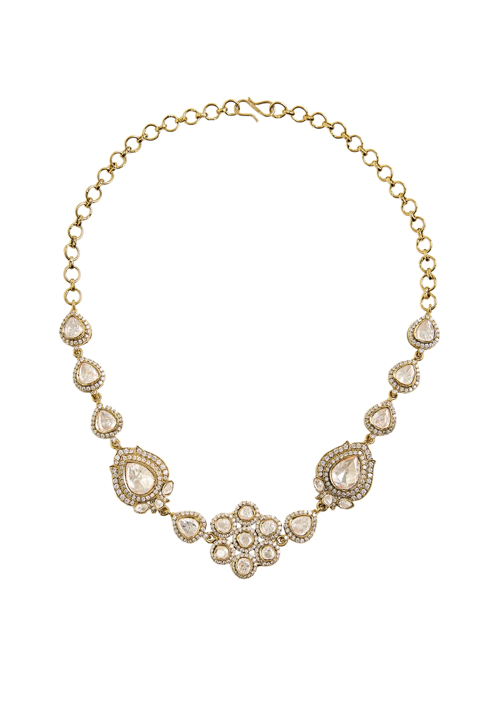 Floral Kundan Choker Necklace Set