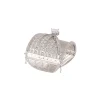 Silver Finish Bracelet In Mix Metal With Modern Grand Statement Style And White Cubic Zirconia Accents