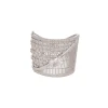 Silver Finish Bracelet In Mix Metal With Modern Grand Statement Style And White Cubic Zirconia Accents