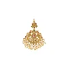 Gold Toned Jewellery Piece With Temple Style Motifs And Off White Pink Purple and Green Simulated Stones