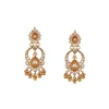 8458-gold-finish-earrings-in-chandbali-style-with-kundan-and-stone-and-pearl-detailing-2.webp Gold Finish Earrings In Chandbali Style With Kundan And Stone And Pearl Detailing