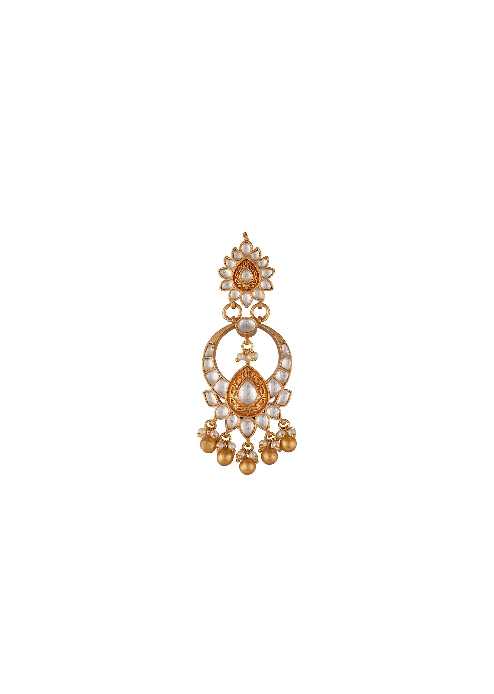 8458-gold-finish-earrings-in-chandbali-style-with-kundan-and-stone-and-pearl-detailing-3.webp Gold Finish Earrings In Chandbali Style With Kundan And Stone And Pearl Detailing