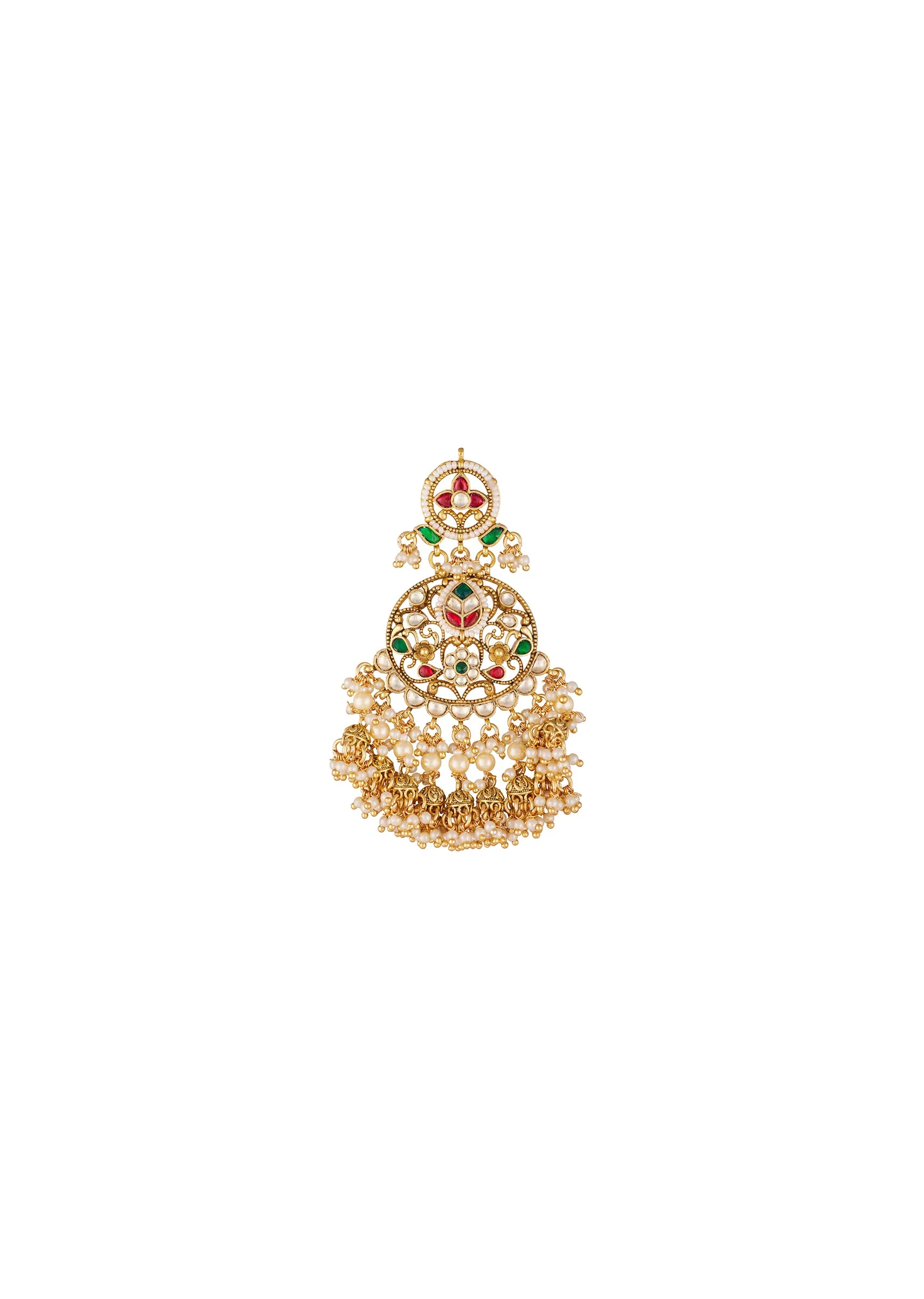 8459-gold-toned-earrings-in-drop-style-with-kundan-and-multi-stone-and-pearl-detailing-3.webp Gold Toned Earrings In Drop Style With Kundan And Multi Stone And Pearl Detailing